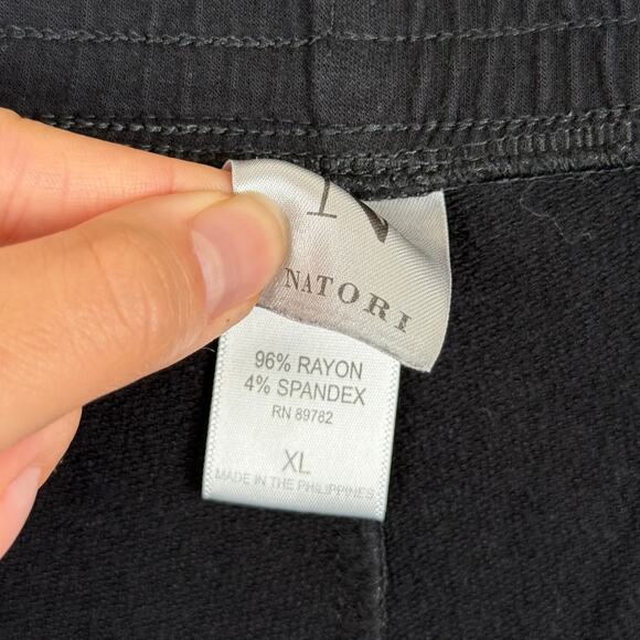 NATORI High Rise Black Lounge Straight Fit Comfy Elastic Waist Pants &Pockets-XL - Picture 4 of 4